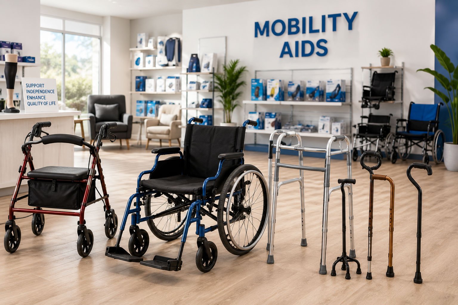 Caregiver assisting a patient with mobility support